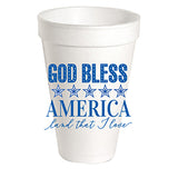 Blue God Bless America Land That I Love Styrofoam Cups
