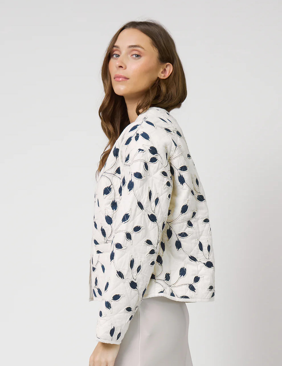 Allie Tapestry Jacket | Ivory/Navy