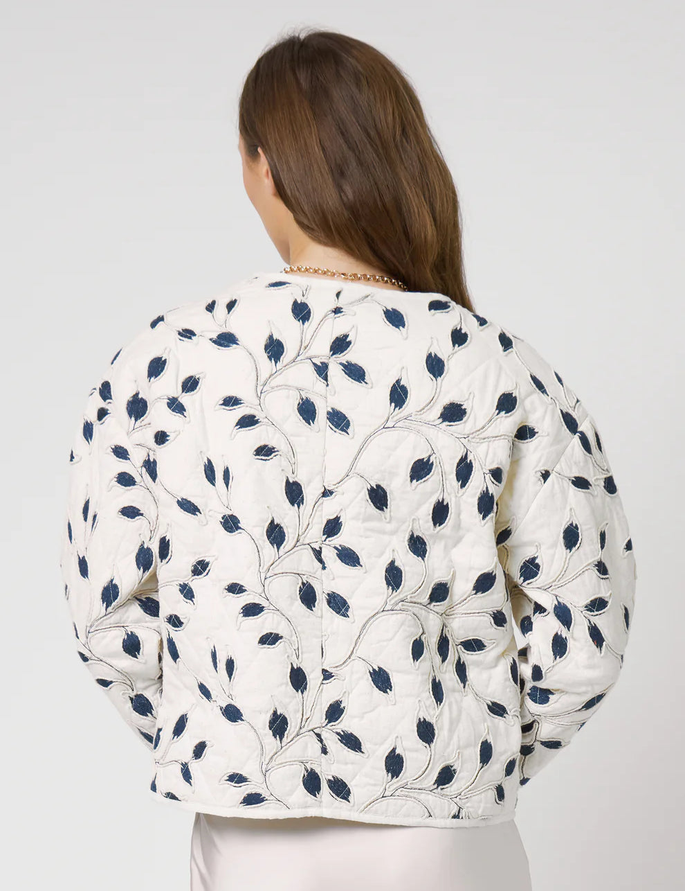 Allie Tapestry Jacket | Ivory/Navy