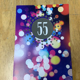 55 (in a circle w/ bubbles)