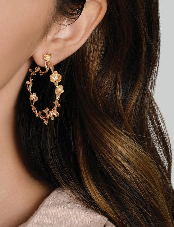 Orchid Hoop Earrings