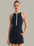 Maren Contrast Henley Tank