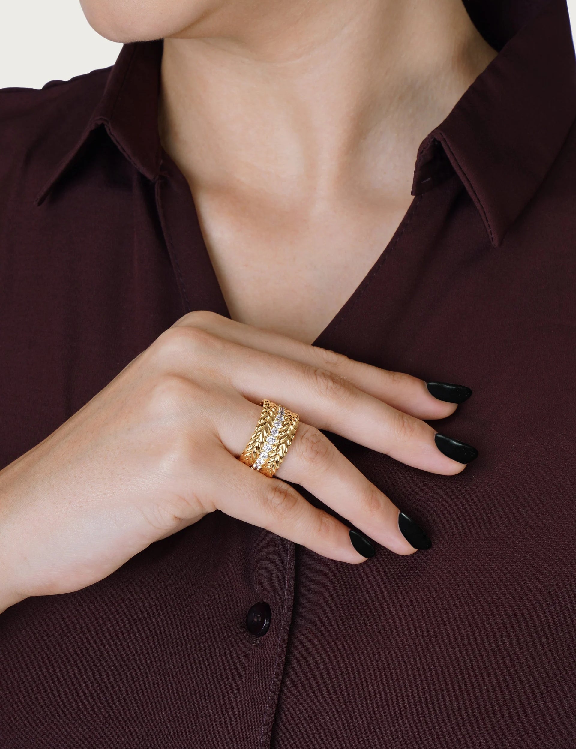 Cheval Chain Stack Ring | Gold