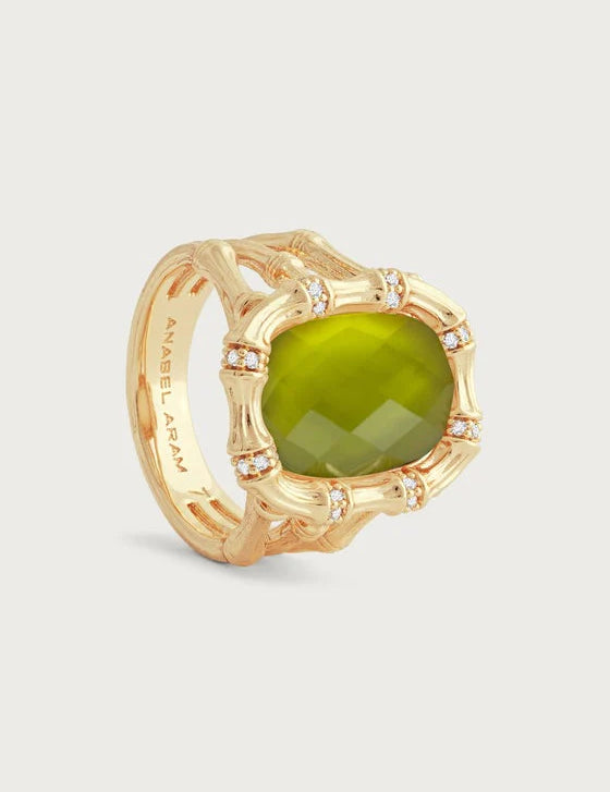 Bamboo with Stone Ring | Peridot