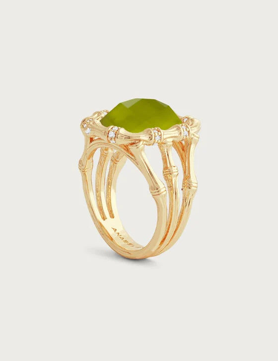 Bamboo with Stone Ring | Peridot
