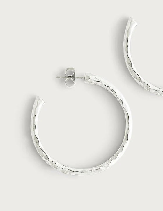 Farrier Medium Hoops | Silver