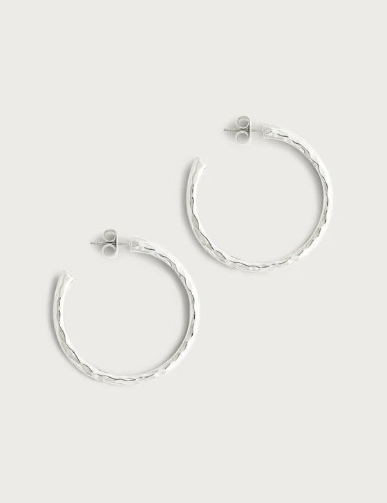 Farrier Medium Hoops | Silver