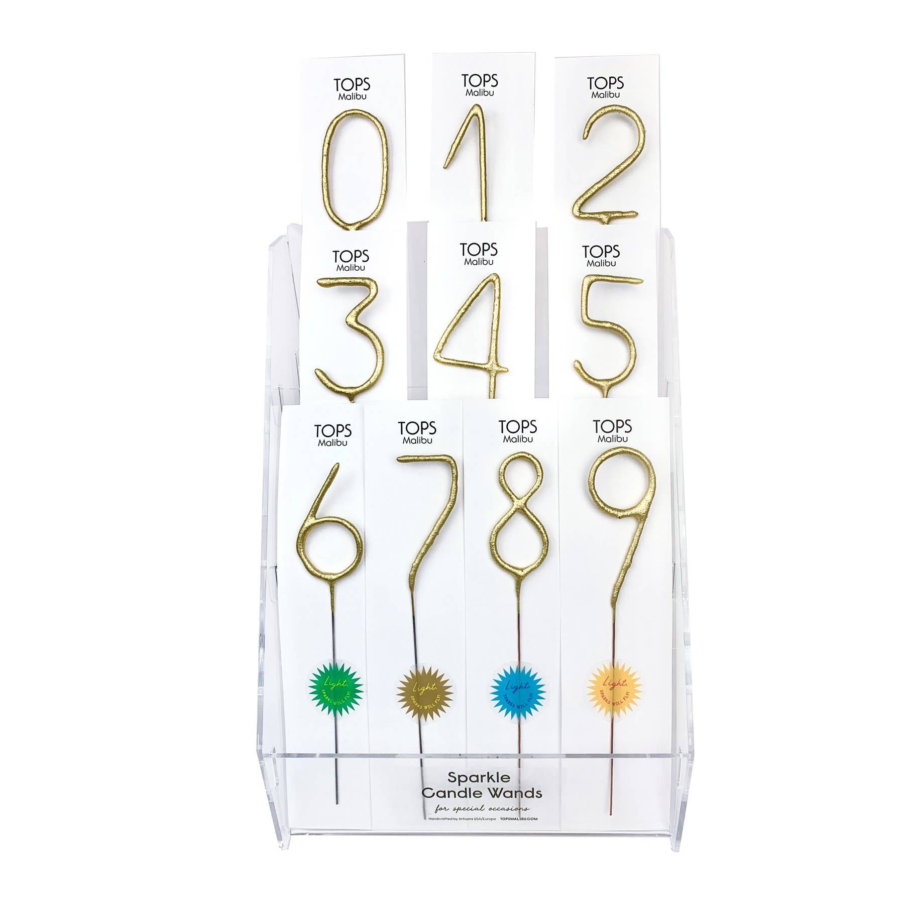 Big 8" Gold Number Sparkler Wand Card - Singles