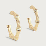 Bamboo Medium Hoop Earrings | Gold