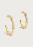 Bamboo Medium Hoop Earrings | Gold
