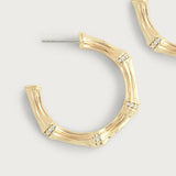Bamboo Medium Hoop Earrings | Gold