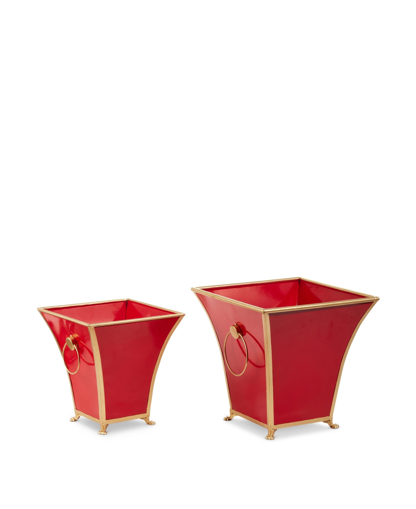 12.25" Red and Gold Cache Pots-Raz Imports-4559154