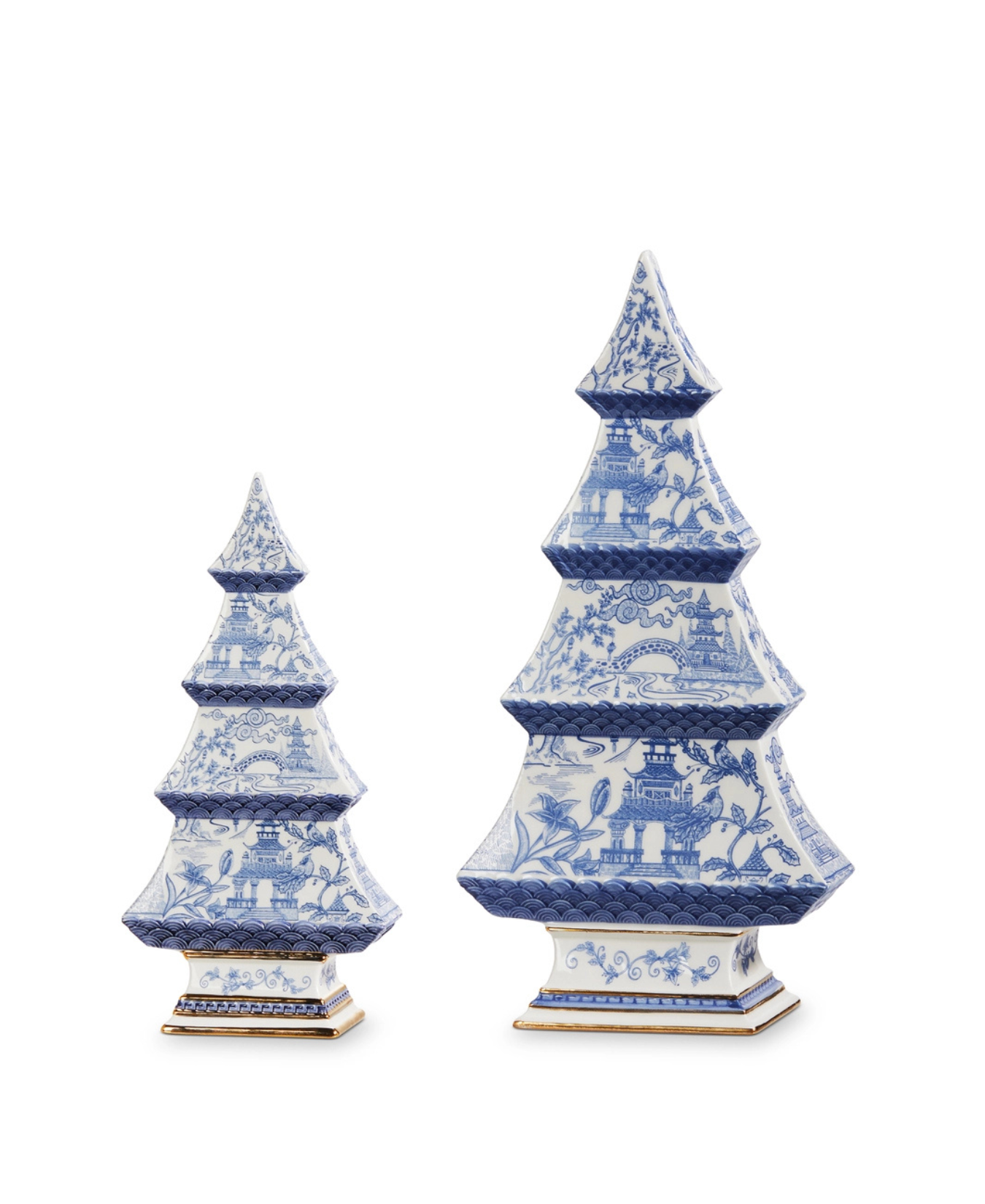 12.5" Blue Chinoiserie Trees-Raz Imports-4310231