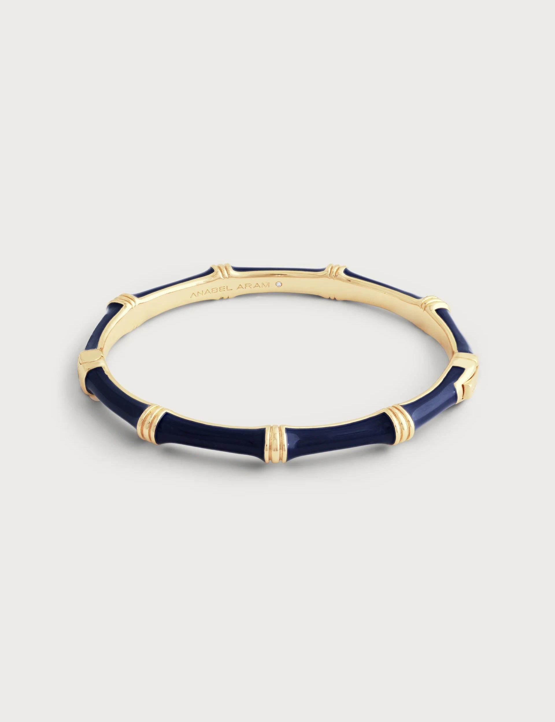 Bamboo Enameled Hinged Bangle