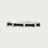 Bamboo Enameled Hinged Silver Bangle