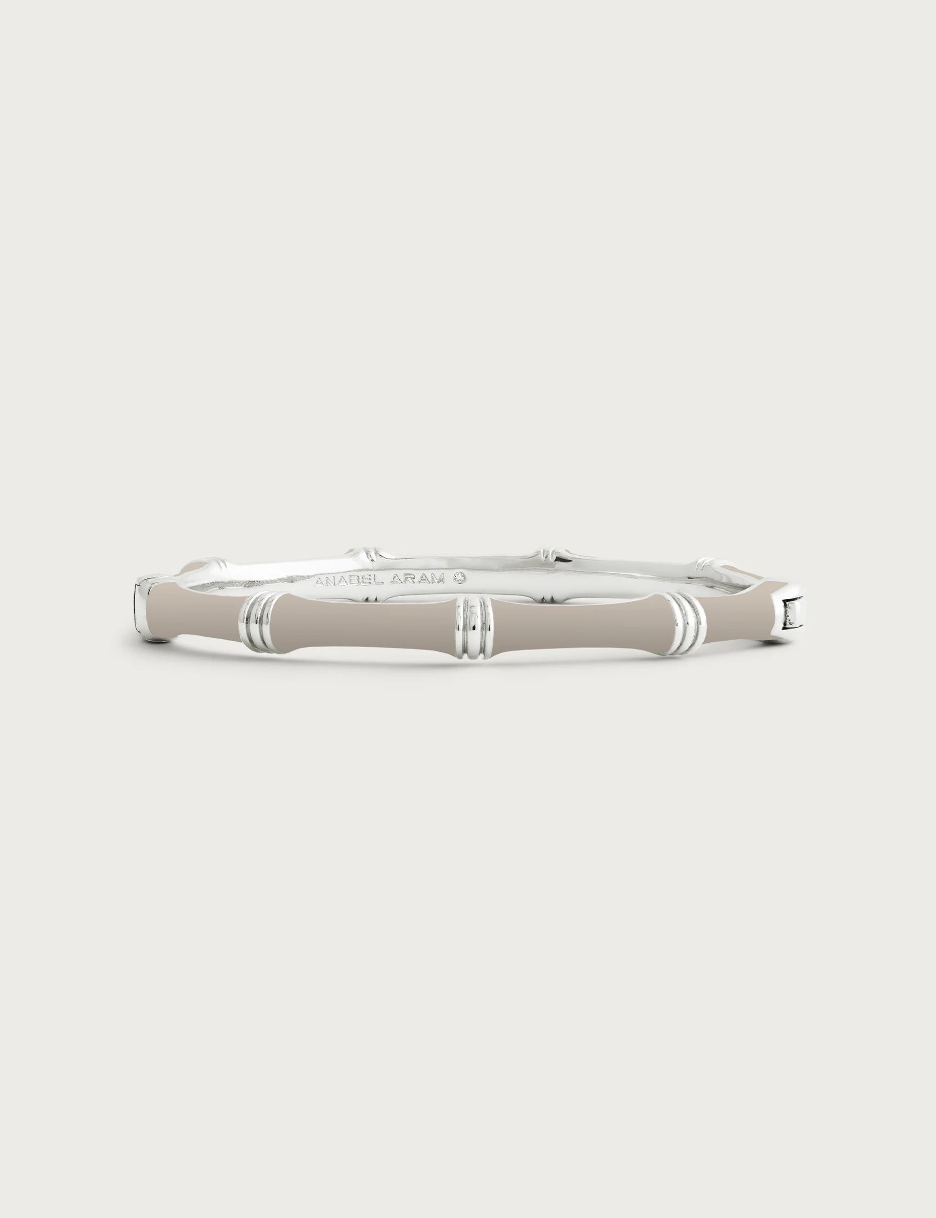 Bamboo Enameled Hinged Silver Bangle