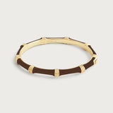 Bamboo Enameled Hinged Bangle