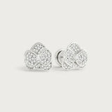 Orchid White Pavé Studs | Silver