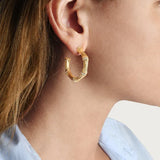 Bamboo Medium Hoop Earrings | Gold