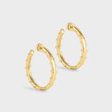 Bamboo Medium Hoop Earrings | Gold