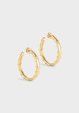 Bamboo Medium Hoop Earrings | Gold
