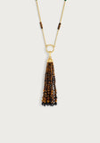 Forza Tassel Pendant | Tigers Eye & Black Onyx