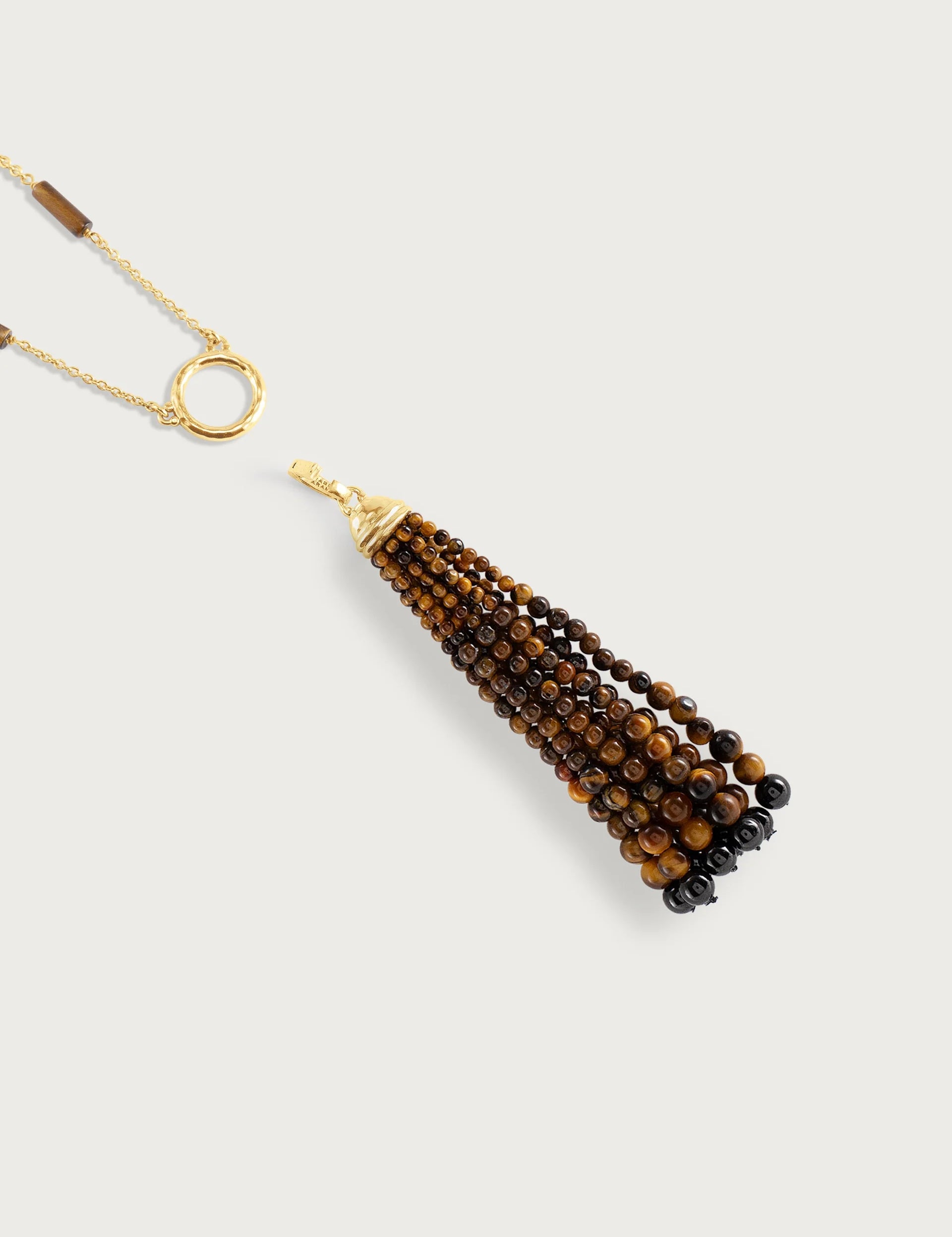 Forza Tassel Pendant | Tigers Eye & Black Onyx
