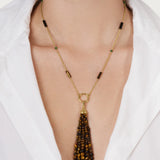 Forza Tassel Pendant | Tigers Eye & Black Onyx