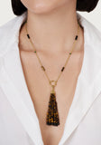 Forza Tassel Pendant | Tigers Eye & Black Onyx