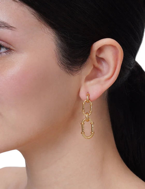 Cheval Braid Drop Earrings | Gold