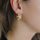 Bamboo Stacked Hoop Earrings