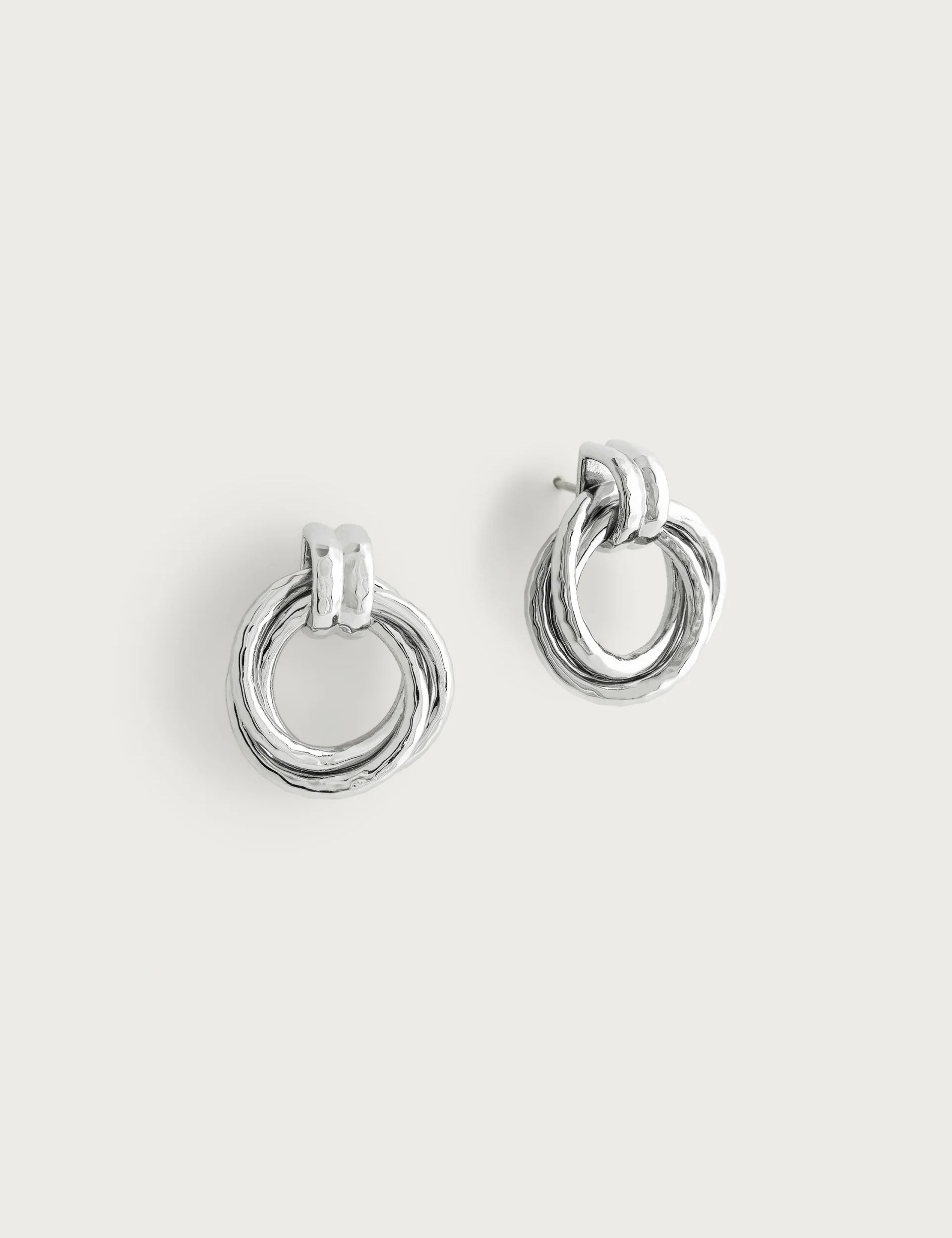 Neptune Triple Ring Earrings | Silver