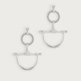 Cheval Bit Drop Earrings | Silver