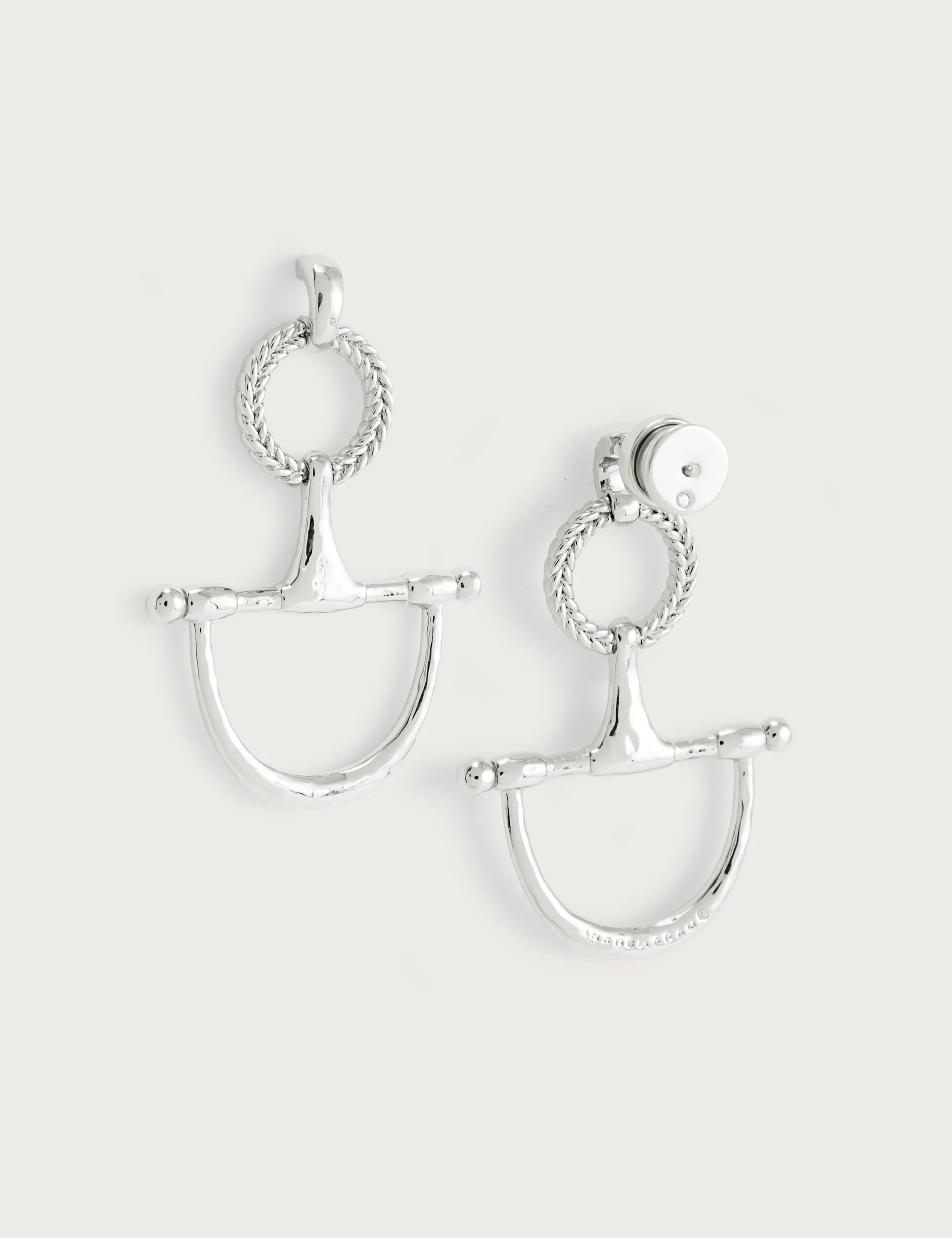 Cheval Bit Drop Earrings | Silver