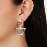 Cheval Bit Drop Earrings | Silver
