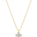 14kt Gold and Diamond Signature Cross Necklace_E Newton_COUESGDSC