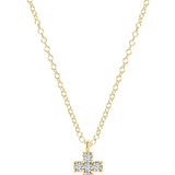 14kt Gold and Diamond Signature Cross Necklace_E Newton_COUESGDSC