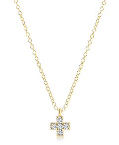 14kt Gold and Diamond Signature Cross Necklace_E Newton_COUESGDSC