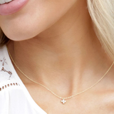 14kt Gold and Diamond Signature Cross Necklace_E Newton_COUESGDSC