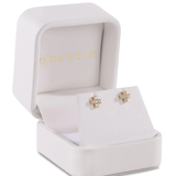 14kt Gold and Diamond Signature Cross Studs_E Newton_COUESGDSC
