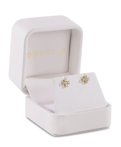 14kt Gold and Diamond Signature Cross Studs_E Newton_COUESGDSC