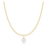 15" Choker Beaded - Classic Gold 2mm Necklace-E Newton-N15BECLG2CLPE8
