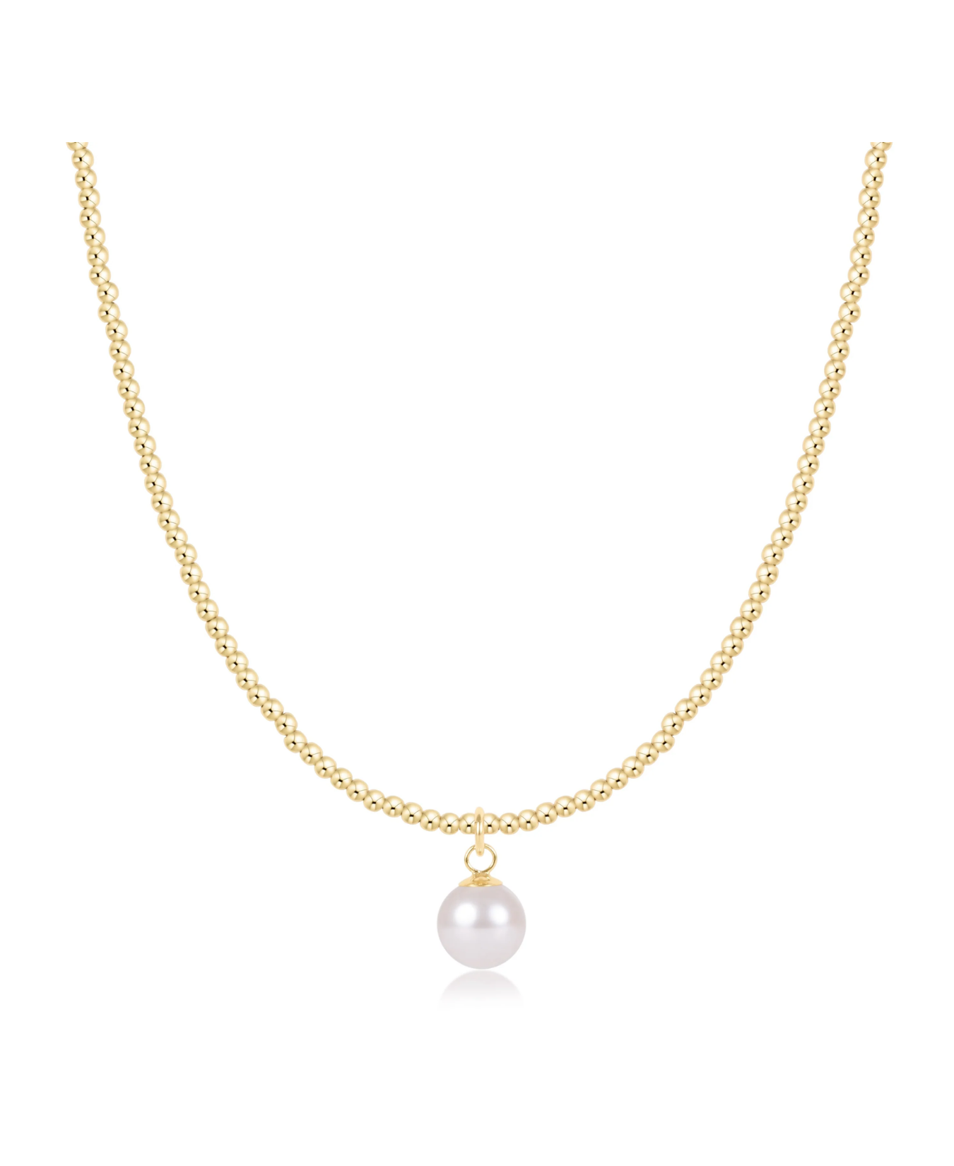 15" Choker Beaded - Classic Gold 2mm Necklace-E Newton-N15BECLG2CLPE8