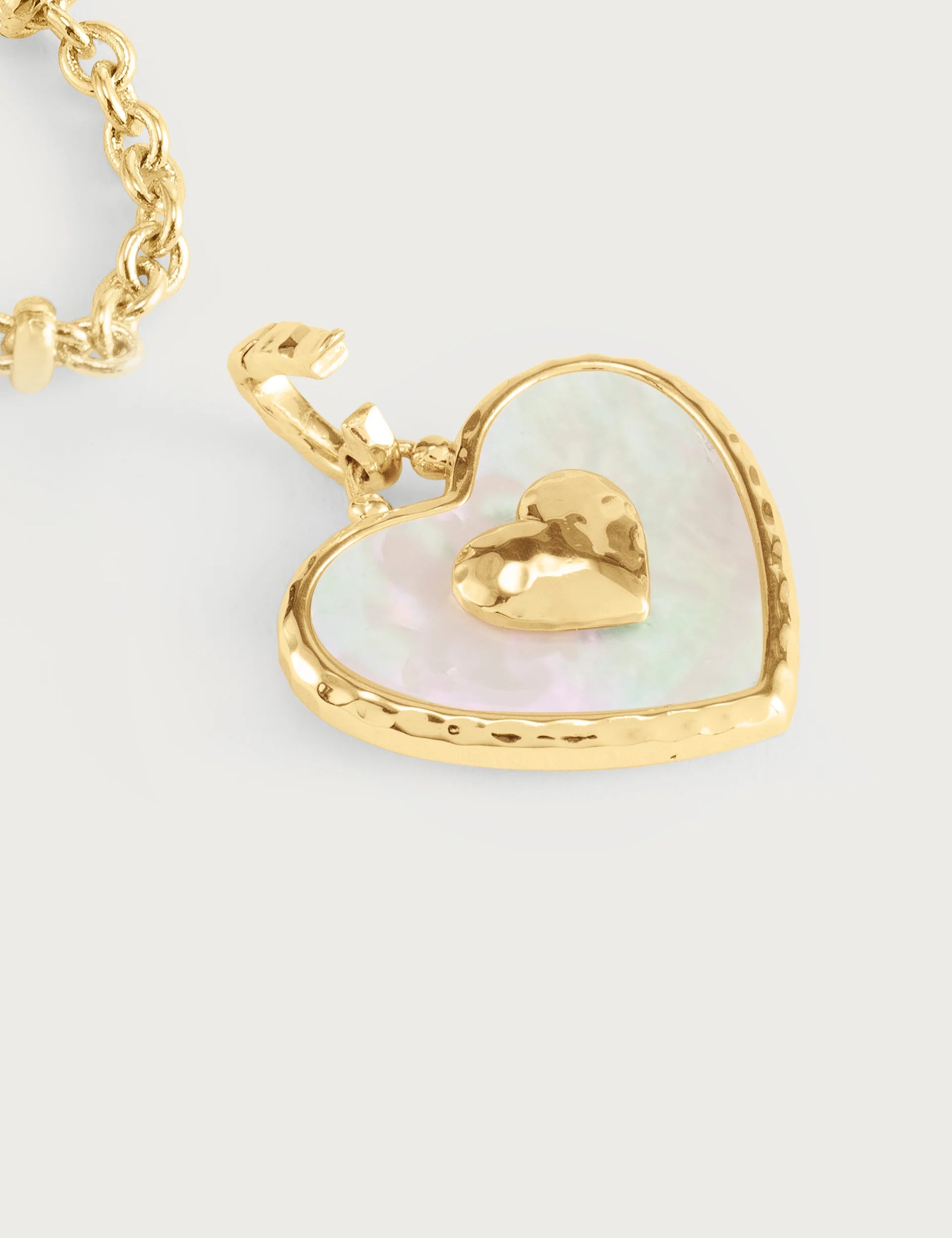 Heart Radiant Pearl Gold Charm