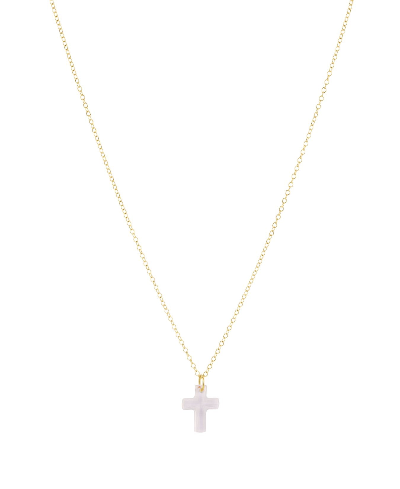 16" Necklace Gold - Blessed Crystal Charm_ENewton_N16GBLESCRYS