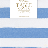 Cafe Stripe Blue Paper Linen Table Cover