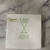 Lake Oconee Golf Club Latitude & Longitude Cocktail Napkins