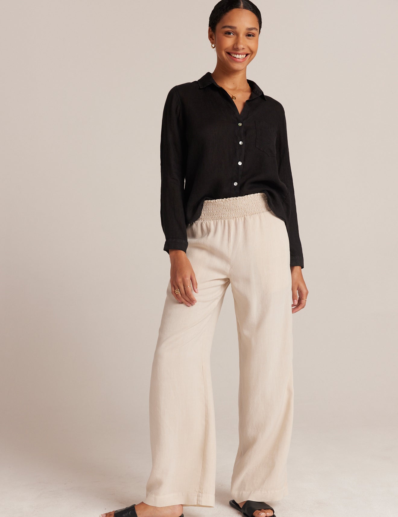 B3051-654-303 - SMOCKED WAIST WIDE LEG