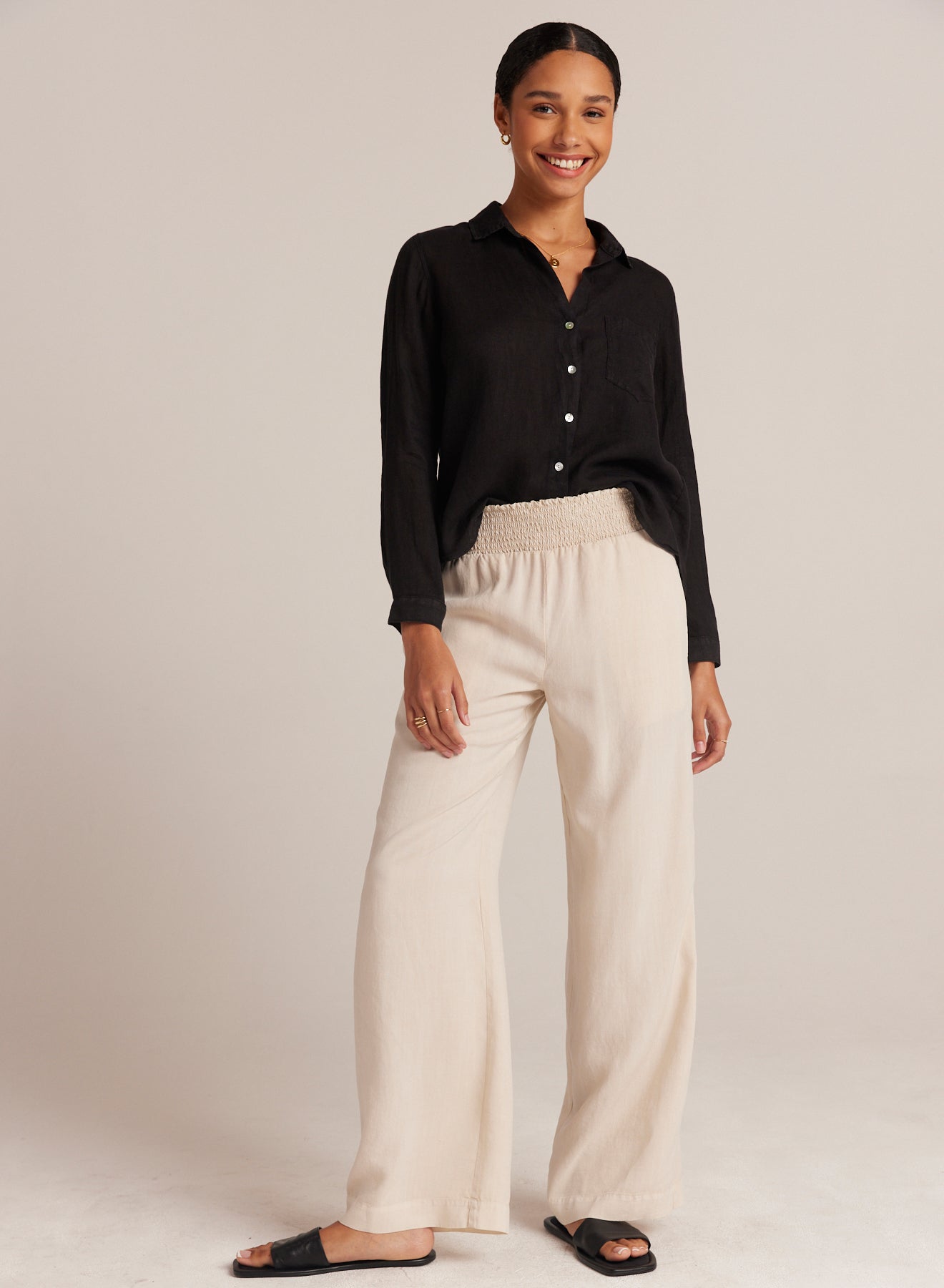 B3051-654-303 - SMOCKED WAIST WIDE LEG