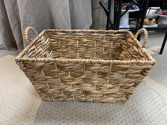 Large Rectangle basket with half moon handles